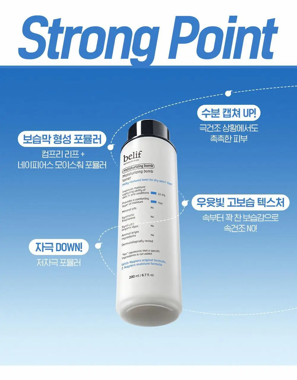 [보습폭탄] 빌리프 모이스춰라이징 밤 토너 200ml 상세페이지 3